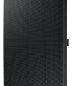 Thin black Samsung LED monitor for indoor use, rectangular shape, and high contrast.