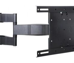 Black, adjustable wall mount with versatile mounting options and a sturdy VESA-standard plate.