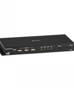 A black rectangular Black Box HDMI decoder with multiple connections on the front panel.
