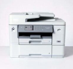 Brother MFC-J6959DW A3 color inkjet printer for multifunctional work Light grey Brother multifunction printer with A3 size, paper tray, and control panel.
