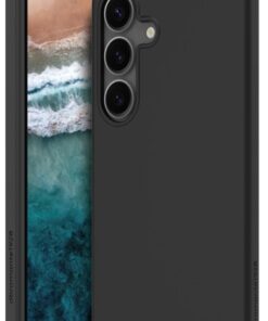 Black Dbramante1928 Galaxy S25 case featuring the phone's back and camera cutouts.