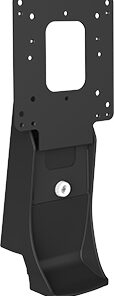 Eizo black VESA mount for monitors EV2740X and EV3240X Black Eizo VESA mount, metallic and rectangular, perforated top part and curved bottom edge.