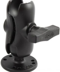 RAM Mounts C-size black medium-length mounting arm with a round base featuring multiple mounting holes.
