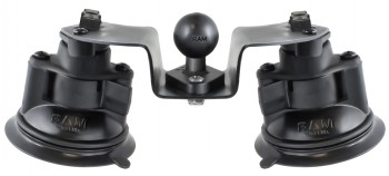 RAM Mounts flexible suction cup mount B-size ball - Laptop accessories Black flexible suction cup mount with two large suction cups and a B-size ball in the middle.