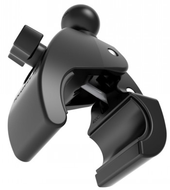 RAM Mounts Tough Claw holder, B-size, 1.0" ball Black small RAM Mounts Tough Claw holder with a 1.0-inch ball and adjustable clamping mechanism.