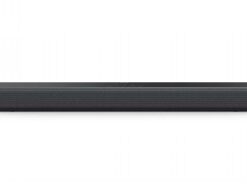 Musta, minimalistinen Philips b5201 soundbar edestä katsottuna. Kompakti ja suoraviivainen muotoilu.