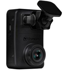 Transcend DrivePro 10 dashboard camera with compact design. Black Transcend DrivePro 10 dashboard camera with suction cup mount.