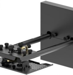 A black metal Epson wall mount with adjustment levers and fastening components.