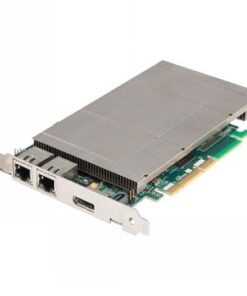 A silver video wall interface card with a DisplayPort connection and a cooling fan. The view is from an oblique angle.