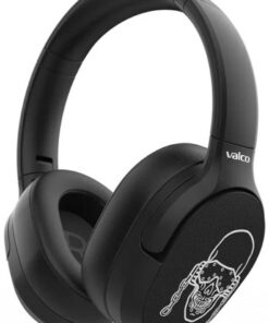Black Valco VMK25 noise-cancelling headphones with a Megadeth logo, side profile.