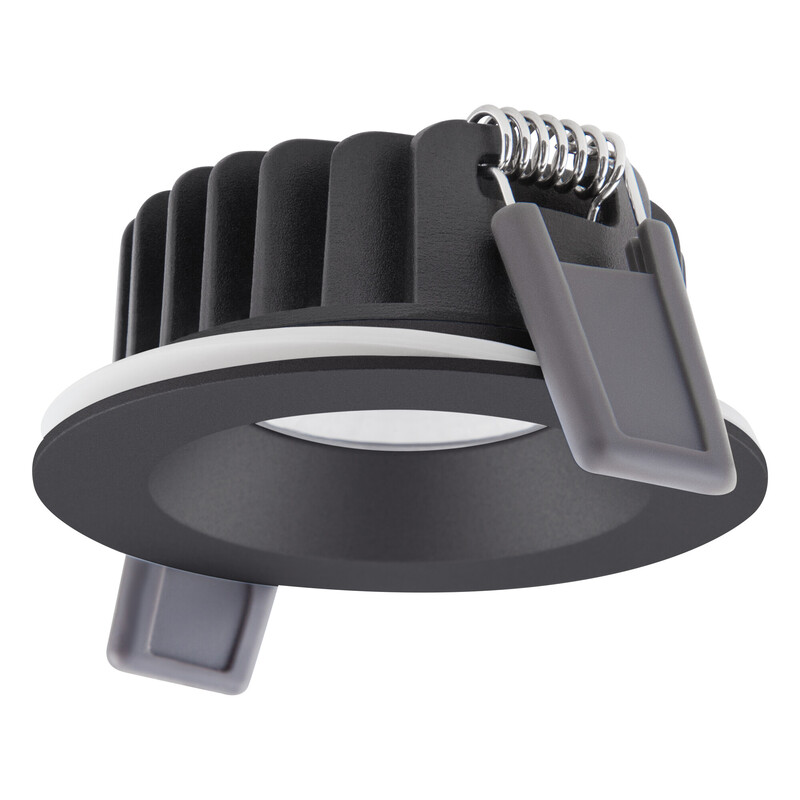 LEDVANCE SP AIR FIX black dimmable LED luminaire Round black recessed LED luminaire with spring clips and dimmable light.