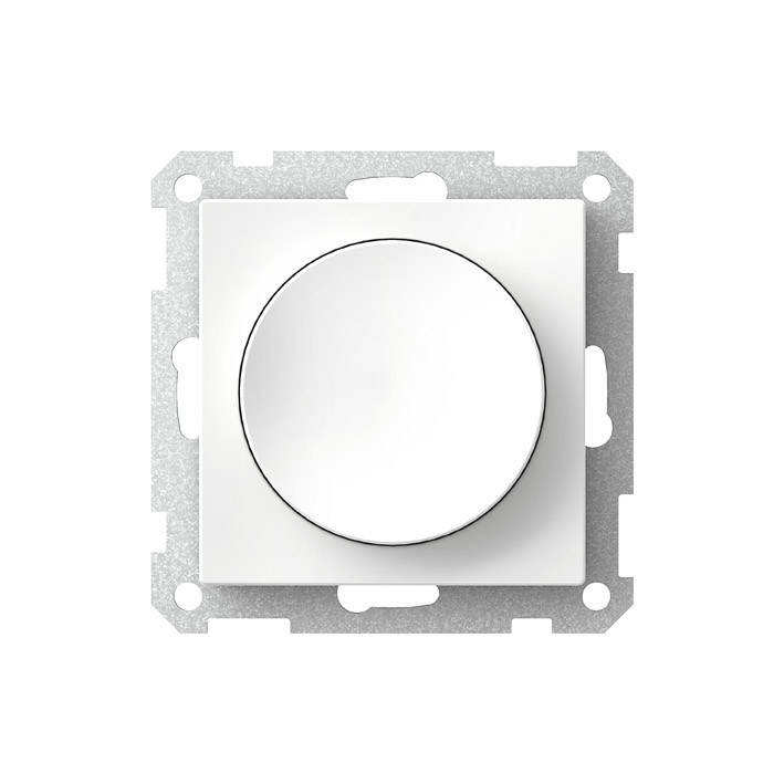 White square-shaped LED dimmer with a metal frame, minimalist design.
