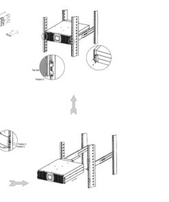 Guidance for rack installation of the ABB Powervalue 11 RT G2 device, includes diagrams and detailed mounting elements.