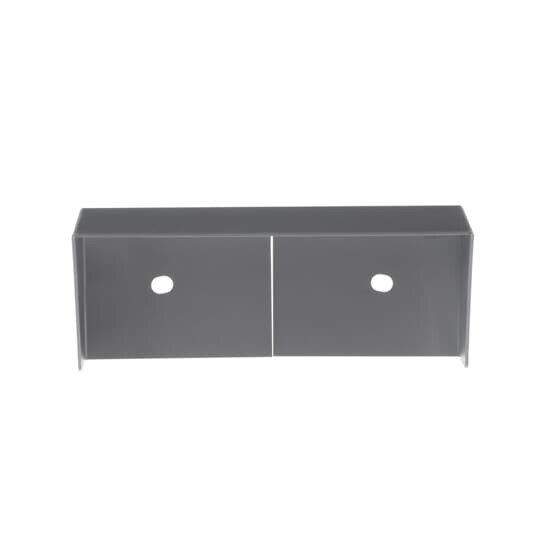 Grey aluminum rain cover for two columns, rectangular shape.