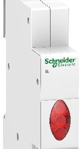 White Schneider Electric iIL 3-phase voltage indicator light with a red lens section at the front.