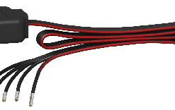 Schneider Electric Acti 9 Smartlink cable with green connector, 870 mm Black and red cable with a green connector, the connector and multipole cables stand out clearly, length approximately 870 mm.