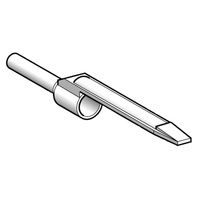 Silver-colored 0.5 mm2 connector element with a cylindrical connection head and a sharp tip.