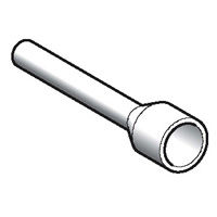 White 0.5 mm2 tube connector, cylindrical head and thin stem. Simple and technical style.