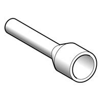 Schneider Electric Linergy DZ5CE015 cable ferrule, black, 1.5 mm² Drawing of a wired cable ferrule, 1.5 mm² black, cylindrical, detailed close-up from the right angle.