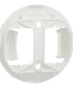 White round mounting ring with square opening points and two screw holes in the center.