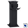 A black, metallic stand measuring 0.75 meters in height with structures for two CCS charging connectors.