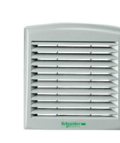 Light grey rectangular exhaust air filter with Schneider Electric logo at the bottom.