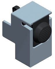 Schneider Electric convenient door handle with push button, gray, angular design. Gray door handle with a black round push button, modular and angular design.