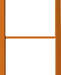 Orange, rectangular two-part electrical frame front plate, vertical position.