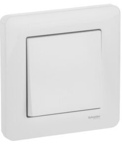 White square-shaped Schneider Electric Exxact 6-switch with Primo frame and seal.