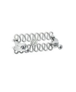 Metal mounting claws with a uniform wavy structure and two screws on both ends.