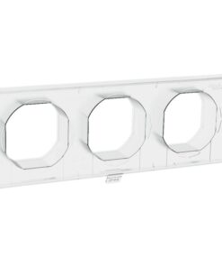 White three-part sealing kit, rectangular frame, three round openings.