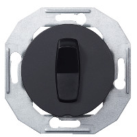Round black 6-switch with a metallic frame, modern design.