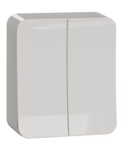 Schneider Electric Exxact 6+6 switch, white surface mount. White, rectangular Schneider Electric Exxact 6+6 switch for surface mounting.