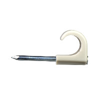 White nail clip with a metal nail, curved design, in a single image.