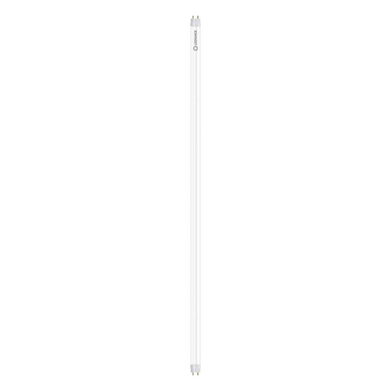 Ledvance T8 LED tube, 11.4W 2000 lm with neutral light A long white cylindrical LED tube with the Ledvance logo in the middle.