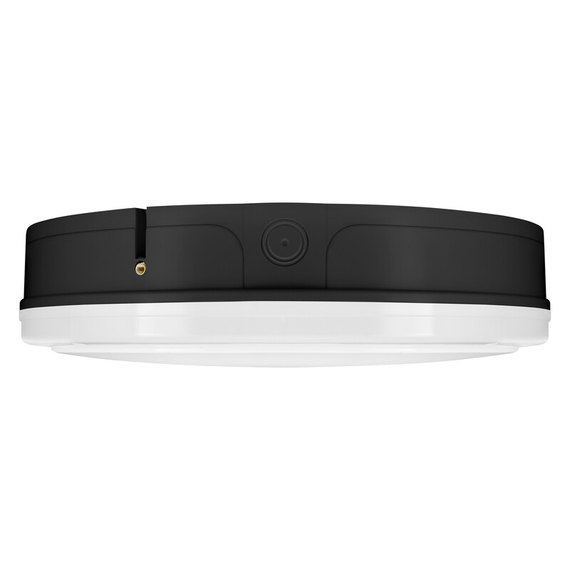LEDVANCE SF BLKH 250 10W/4000K S BK IP65 lighting solution Round, black-and-white LED light with a low-profile design and IP65 protection.