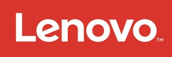 Lenovo-logolla varustettu punainen tausta ilman tuotetta tai kaapelia näkyvissä.