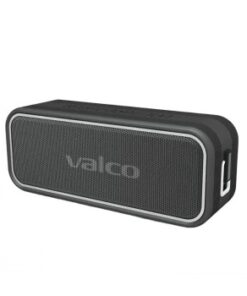 A black rectangular Bluetooth speaker with a metallic front grille and a Valco logo in the center.
